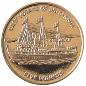 1997 Gibraltar Last Voyage of Britannia £5 Virenium Coin