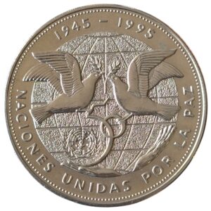 1995 Dominican Republic 50 Years of United Nations UN 1 Peso in Capsule