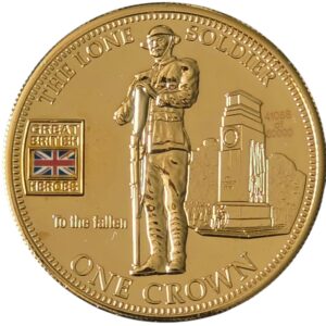 2010 TDC Lone Soldier Gold Plated 1 Crown in Capsule