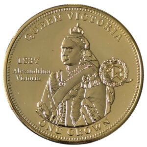 2012 TDC Coronation of Queen Victoria 1837 Gold Plated 1 Crown in Capsule