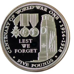 2014 TDC End of World War I £5 Proof Coin in Capsule