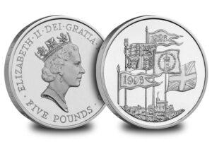 1996 Queen's 70th Birthday UK £5 BU Coin in Capsule