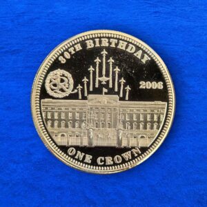 2012 TDC 80th Birthday 2006 Gold Plated 1 Crown in Capsule