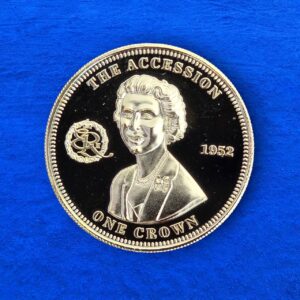 2012 TDC The Accession 1952 Gold Plated 1 Crown in Capsule