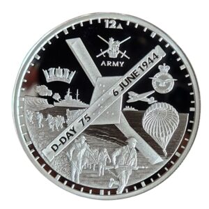 2019 Alderney 75th Anniversary D-Day Silver Plated Proof £5 Coin in Capsule