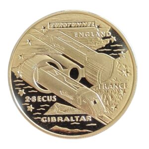 1993 Gibraltar Eurotunnel 2.8 ECU Proof-like Coin in Capsule