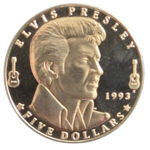 1993 Marshall Islands $5 Elvis Presley Proof-like Coin in Capsule