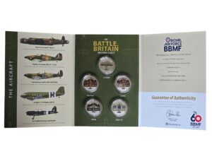 2017 Guernsey - Battle of Britain Silver-Plated Coloured 50p Proof 5 Coin Set
