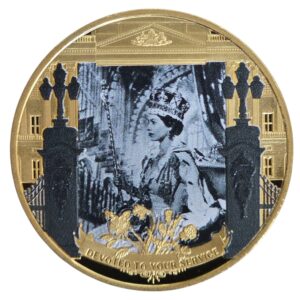 2021 Gibraltar Her Oath Gold Plated Half Crown Proof Coin in Capsule