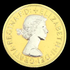 1967 UK Penny Coloured Rhodium-Platinum Accented, Gold Plated in Capsule