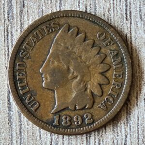 Auction Lot 511: 1892 USA Indian Head 1 Cent in Protective Capsule