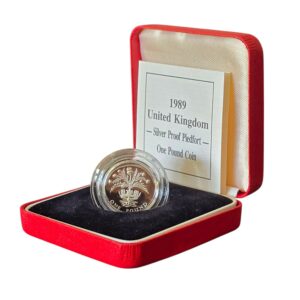 1989 UK Coin £1 Silver Proof Piedfort Scottish Thistle