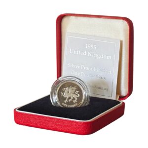1995 UK Coin £1 Silver Proof Piedfort Welsh Dragon
