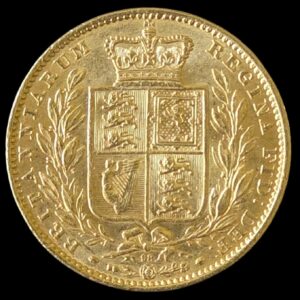 1864 Queen Victoria Young Head Shield Back Full Sovereign