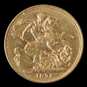 1871 Queen Victoria Young Head Full Sovereign - London