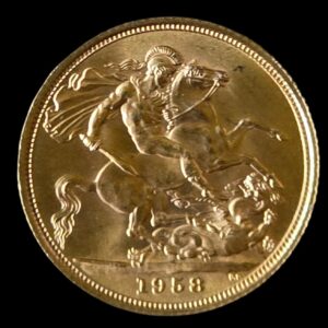 1958 Queen Elizabeth II Young Head Full Sovereign - London