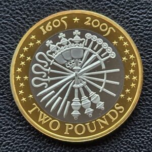 2005 Gunpowder Plot Silver Proof £2 Coin in Capsule