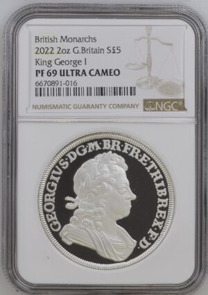 2022 British Monarchs - King George I 2 Oz Silver Proof PF69 NGC Graded
