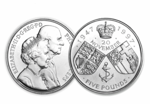 1997 Golden Wedding £5 BU Coin in Capsule