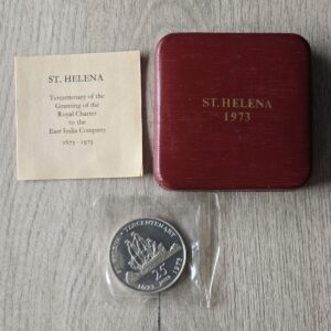 1973 St Helena Royal Charter Silver Proof 25p Crown