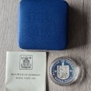 1978 Guernsey Royal Visit Silver Proof 25p Crown