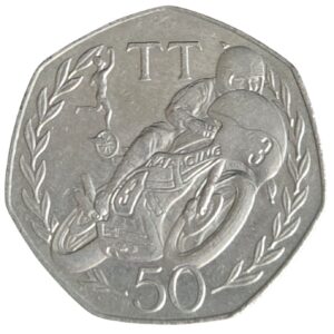 1981 Isle of Man Joey Dunlop 'RARACING' TT Large 50p Circulation Coin in Capsule