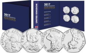 2017 Beatrix Potter UK 50p BU Set in a Collecting Pack