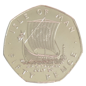 1980 Isle of Man Viking Ship Day of Tynwald 'Inscribed Edge' Large Unirculated 50p