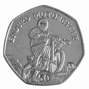 2012 Isle of Man David Knight Enduro TT 50p Circulation Coin