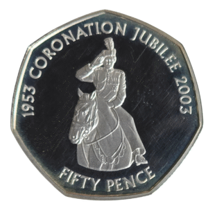 2003 Guernsey - Coronation Jubilee Horseback Silver Proof Coin in Capsule