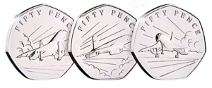 2019 Guernsey Concorde Anniversary 50p BU 3-Coin Set in Capsules
