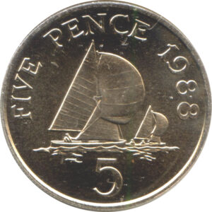 Various Guernsey 5p Coins for Date Run