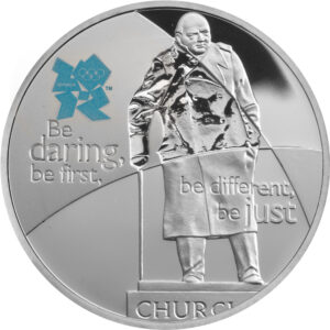 2010 London 2012 Winston Churchill £5 Coloured Proof Coin in Capsule