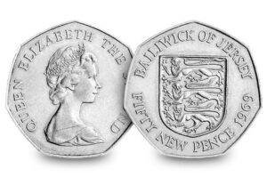 1969 Jersey Coat of Arms Circulated Large 50p