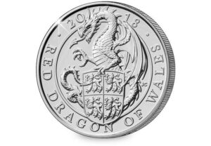 2018 Queen's Beasts - Red Dragon of Wales £5 BU Coin in Capsule
