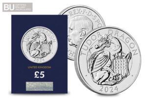 2024 UK Tudor Dragon £5 BU CC Certified
