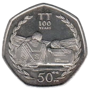 2007 Isle of Man Mick Bodice Dave Molyneux TT 50p Uncirculated Coin