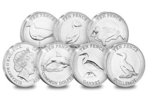 2021 Guernsey - Coastal Wildlife 10p BU Coin Set in Capsules