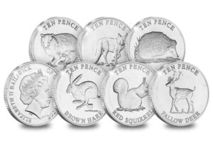 2021 Guernsey - Wildlife Woodland Mammels 10p BU Coin Set in Capsules
