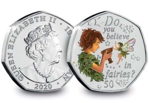 2020 Isle of Man Peter Pan Coloured BU 50p Coin in Capsule