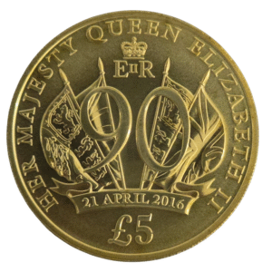 2016 Jersey 90th Birthday £5 BU Coin in Capsule