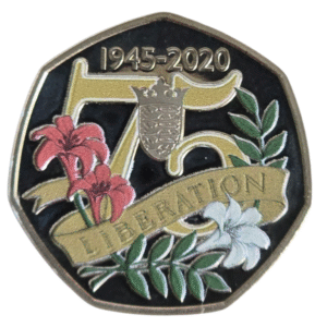2020 Guernsey Liberation Coloured Proof 50p Coin in Capsule