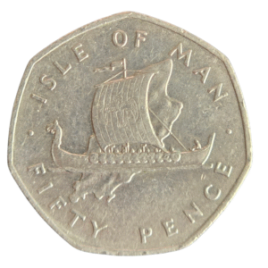 1979 Isle of Man Viking Ship Longboat Large Circulated 50p