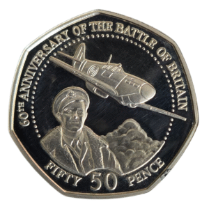 2000 Guernsey - Battle of Britain 50p Silver Proof Coin in Capsule
