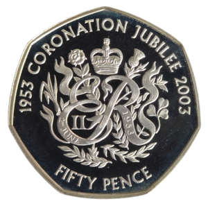 2003 Guernsey - Coronation Jubilee Monogram Crest Silver Proof Coin in Capsule