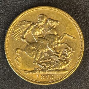 1875 Queen Victoria Young Head Full Sovereign - Sydney