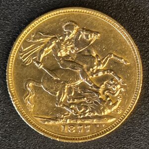 1877 Queen Victoria Young Head Full Sovereign - Melbourne