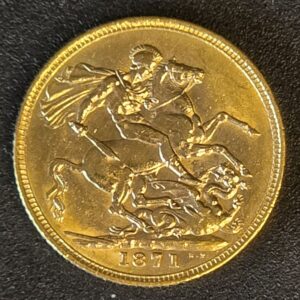1871 Queen Victoria Young Head Full Sovereign - London 2