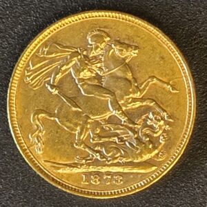 1873 Queen Victoria Young Head Full Sovereign - London