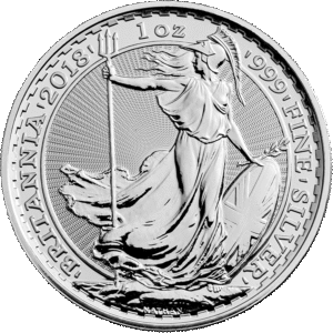 2018 UK Britannia Queen Elizabeth 1 oz Silver Bullion Coin